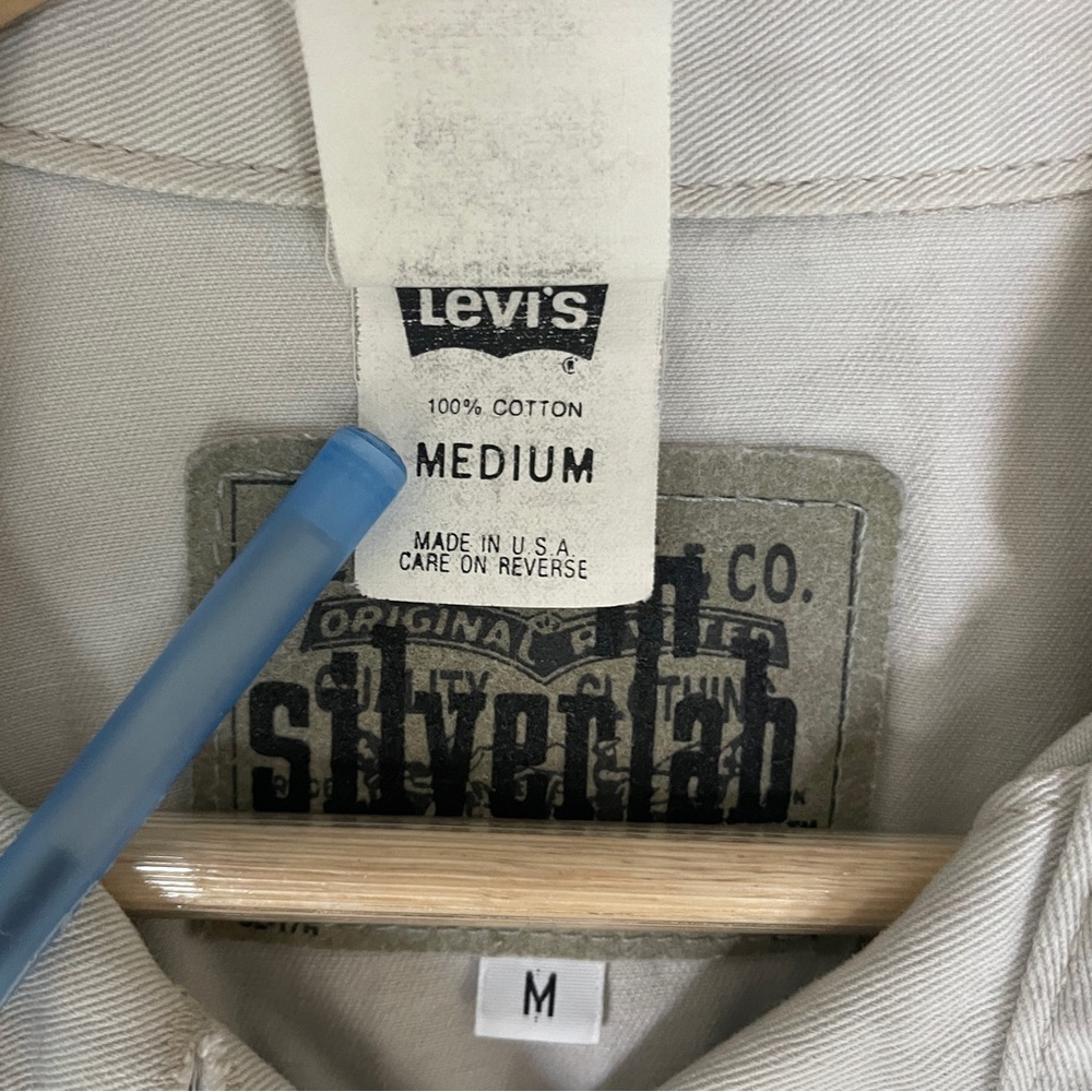 Vintage 90's Levi Silver Tab White Denim Trucker … - image 5